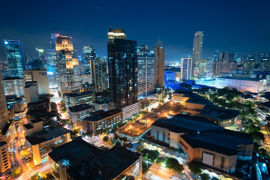 フィリピン　街並み　夜景